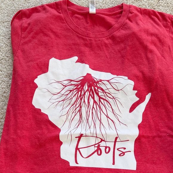 Bella Canvas Red and Gray Short Sleeve Tees - Picture 2 of 5